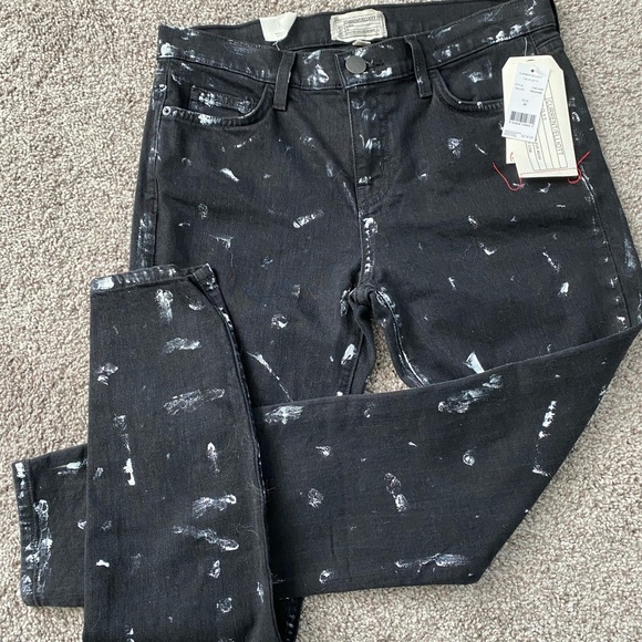 Current/Elliott Black Jeans NWT Trucker Vintage Inspired Skinny Jeans Size 29 - Picture 2 of 16